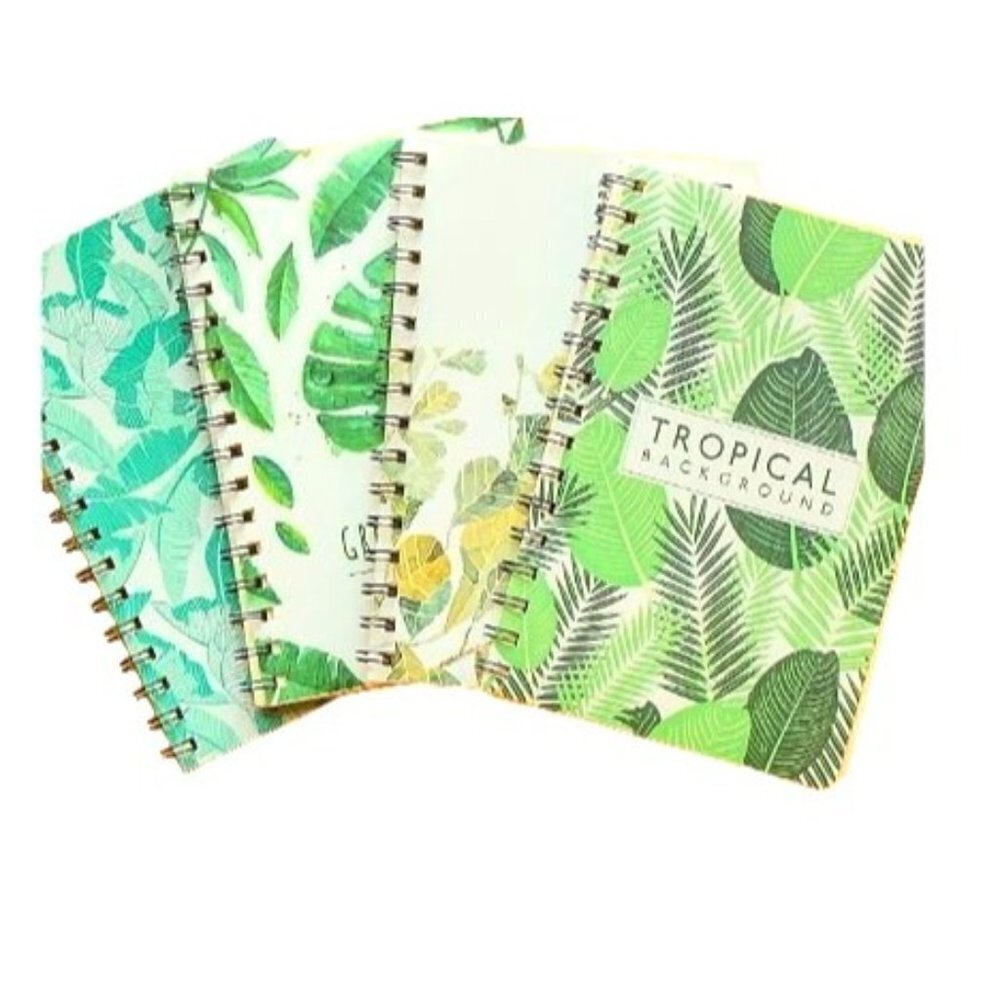 Journal Diary Spiral Bound 60 Sheets Various Leaf Prints Quantity 1